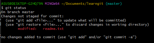 git status