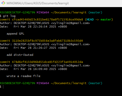 git log